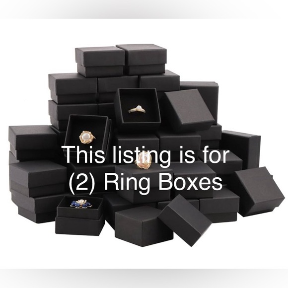 Boxes for ring (2)matte black, 1.96” x 1.96” x 1.19” deep Foam insert for ring - Picture 1 of 5